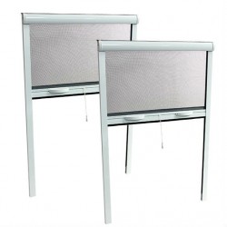 Lot de 2 moustiquaires Enroulables verticalesALU H220 cm x L160 cm Blanc par Volet-Moustiquaire.com