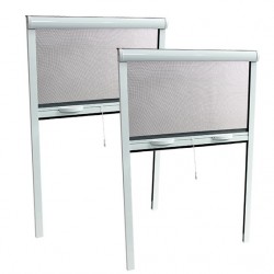 ECD Germany Moustiquaire Pour Fenêtre 100x120 Cm – Cadre Alu Blanc, Sans Perçage, Découpable, Fibre Verre Grise