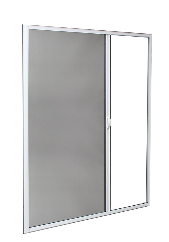 MADECOSTORE Moustiquaire enroulable latérale en alu pour porte et fenêtre -  Blanc - L160 x H220cm