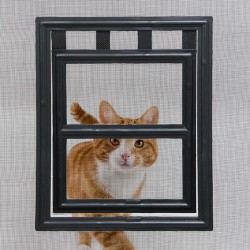 Chatiere De Moustiquaire De Porte Ou Baie Vitree H25 Cm X L Cm Noir