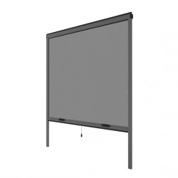 Moustiquaire de fenêtre enroulable en alu marron Kocoon 100 x h.170 cm