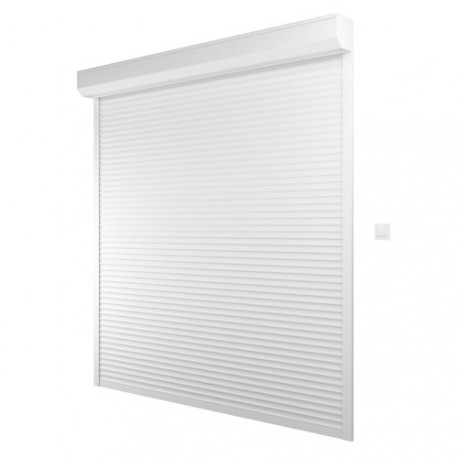 Volet Roulant Alu Electrique Filaire H220 Cm X L120 Cm Ajustable Blanc