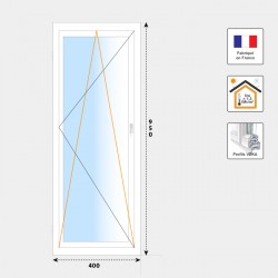 Fenêtre PVC oscillo-battant 1 vantail H950 mm blanc Volet-Moustiquaire.com