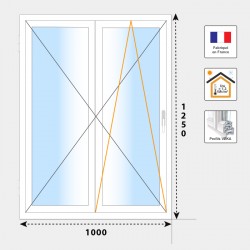 Fenêtre 2 vantaux H1250 mm PVC blanc