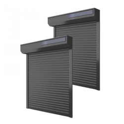 Lot de 2 volets solaires alu H170 cm x L150 cm gris chez Volet-Moustiquaire.com