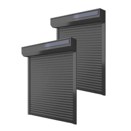 Lot de 2 volets solaires alu H170 cm x L150 cm gris chez Volet-Moustiquaire.com