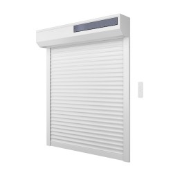 Volet roulant solaire alu blanc pour fenêtre H 120 cm x L 120 cm