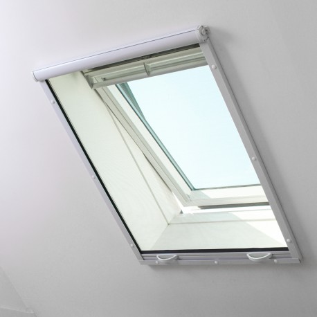 Moustiquaire enroulable alu pour fenêtre de toit  L 100 cm x H 120 cm blanc Volet-Moustiquaire