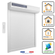 Lot de 2 volets roulant solaires H170 cm x L150 cm alu blanc Volet-Moustiquaire.com