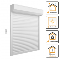 Volet roulant radio ALU H140 cm x L150 cm blanc