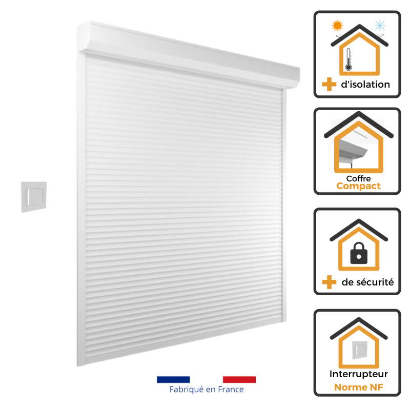 Volet Roulant Alu Electrique Filaire H220 cm x L120 cm 