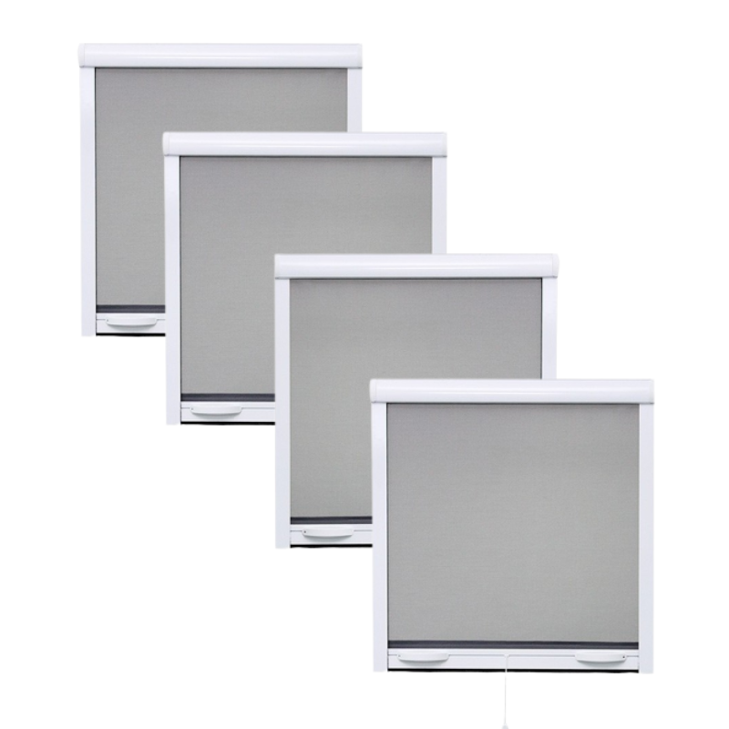 Pack éco de 4 moustiquaires enroulables alu H145 cm x 