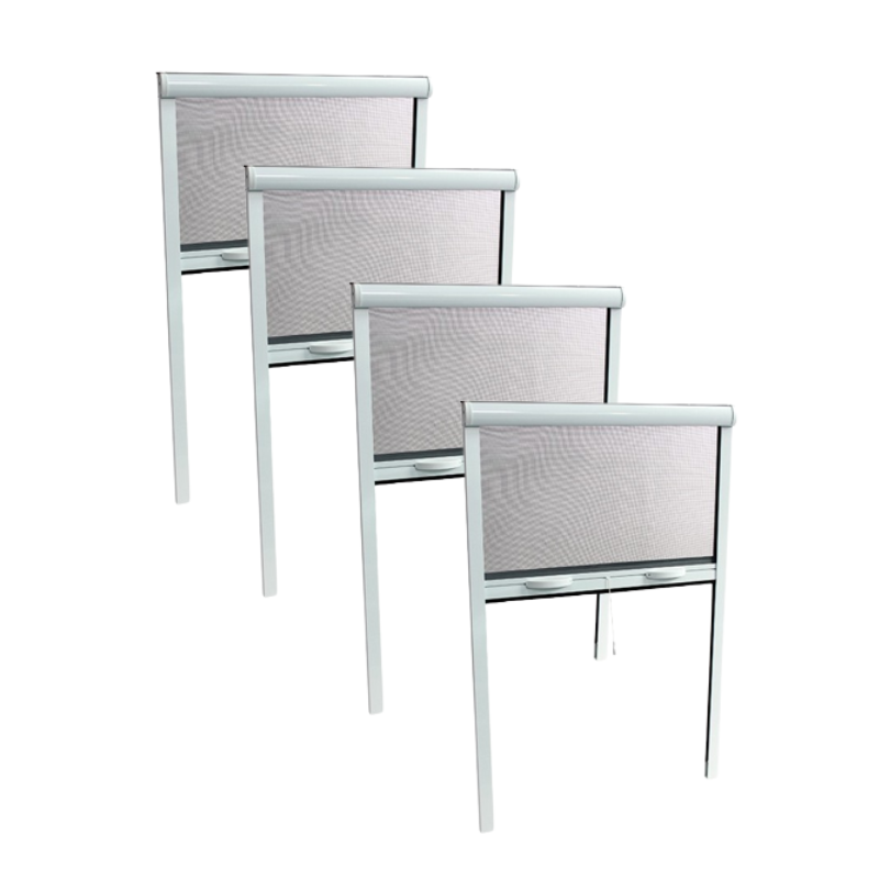 Pack éco de 4 moustiquaires enroulables alu H170 cm x 